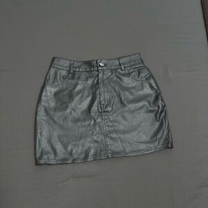 SHEIN Black Faux Leather Mini Skirt